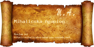 Mihalicska Agapion névjegykártya